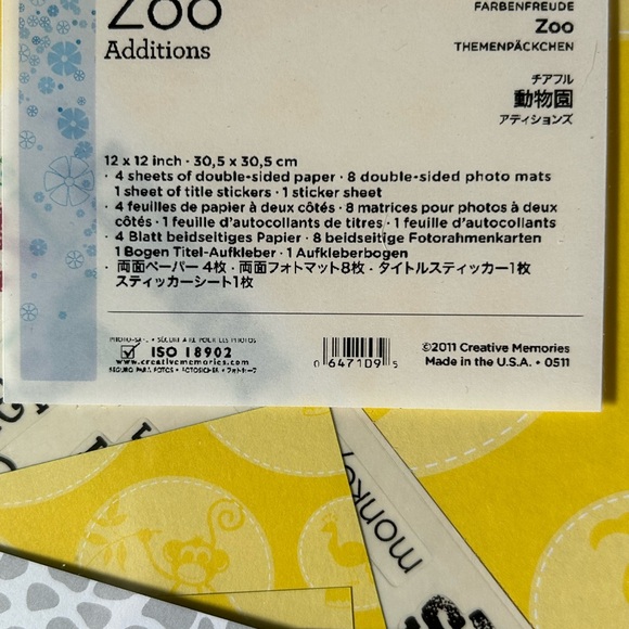 New! Creative Memories “Cheerful Zoo” Scrapbook Additions - Picture 3 of 3